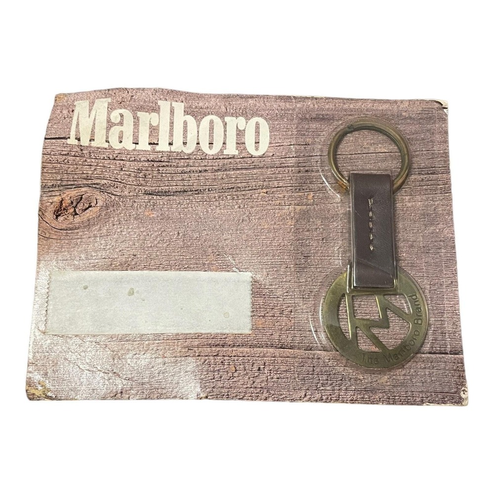 Marlboro Brand Rafter M brass keyring key chain keychain 3.25"